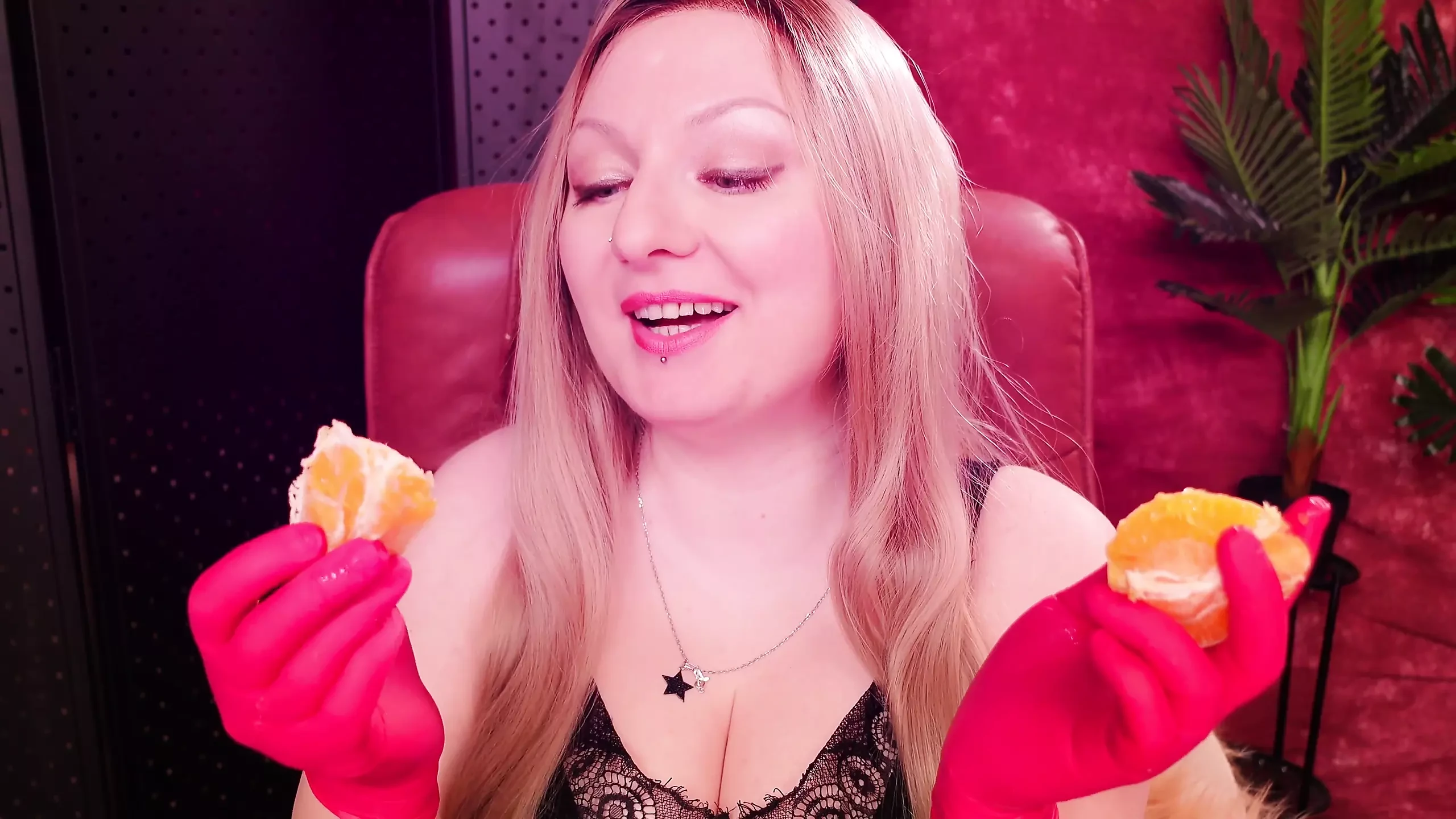 Asmr: Nurse Gloves and Eating Oranges! Arya Grander