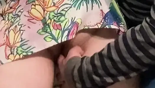 Perv Boyfriend Let an Old Men To Finger His Girl's Pussy in Public