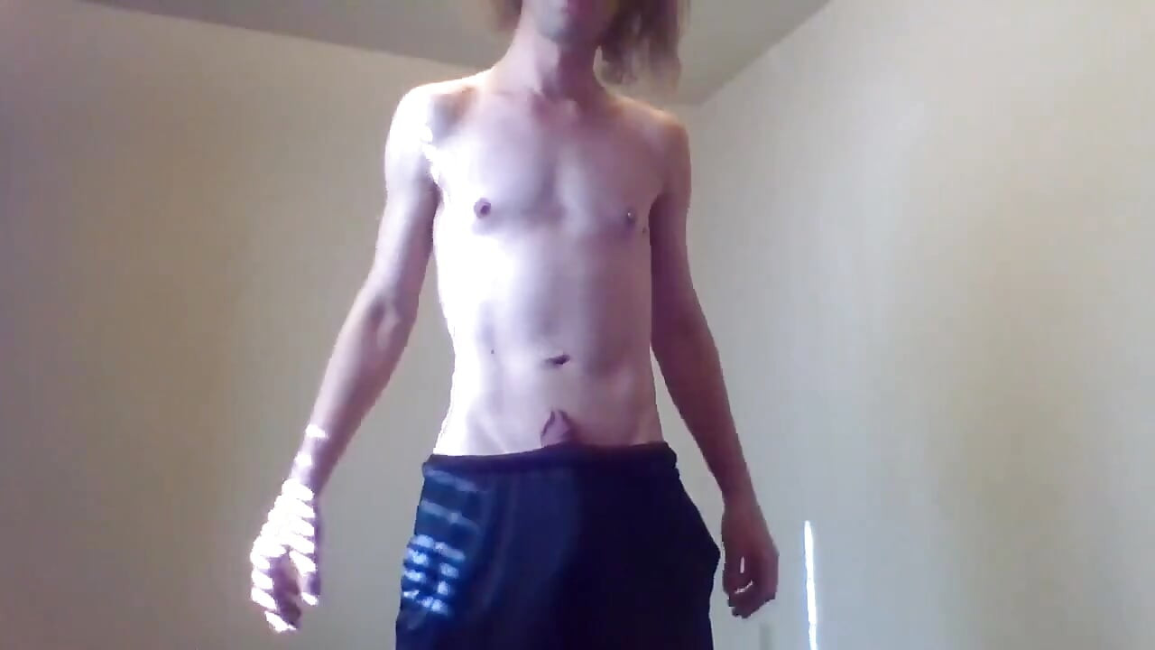 Transgirl Slapping Her Hard Non-op Clit Around