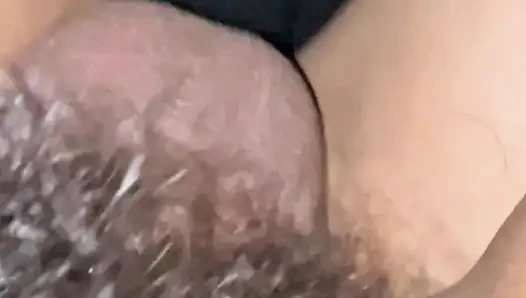 How delicious this hairy vagina eats her dick