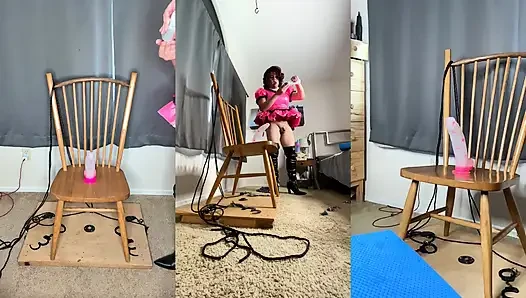 Sissy Maid Candy Playing with Her Huge Dildos Again!