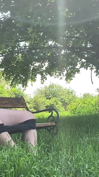 Key moment from "Huge risky cumshot on public park bench"