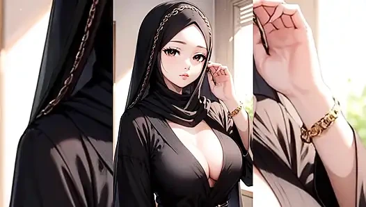 Cewek muslim berhijab menggoda & twerking sendirian - tamparan menggoda terbaik, memantul & hijab bagian 1