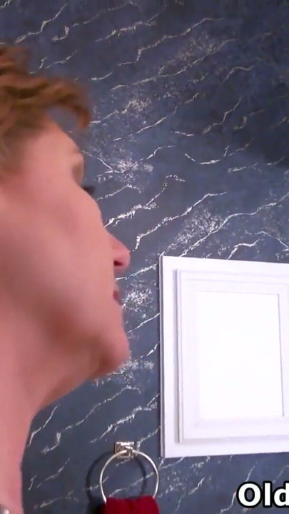 American gilf Penny can't control the urge for orgasm on the bathroom floor | Clip 1