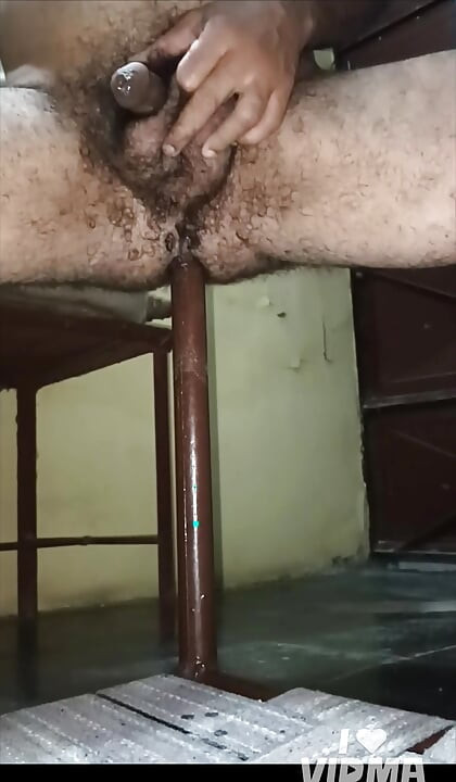 Indian middle age gay man playing with his ass