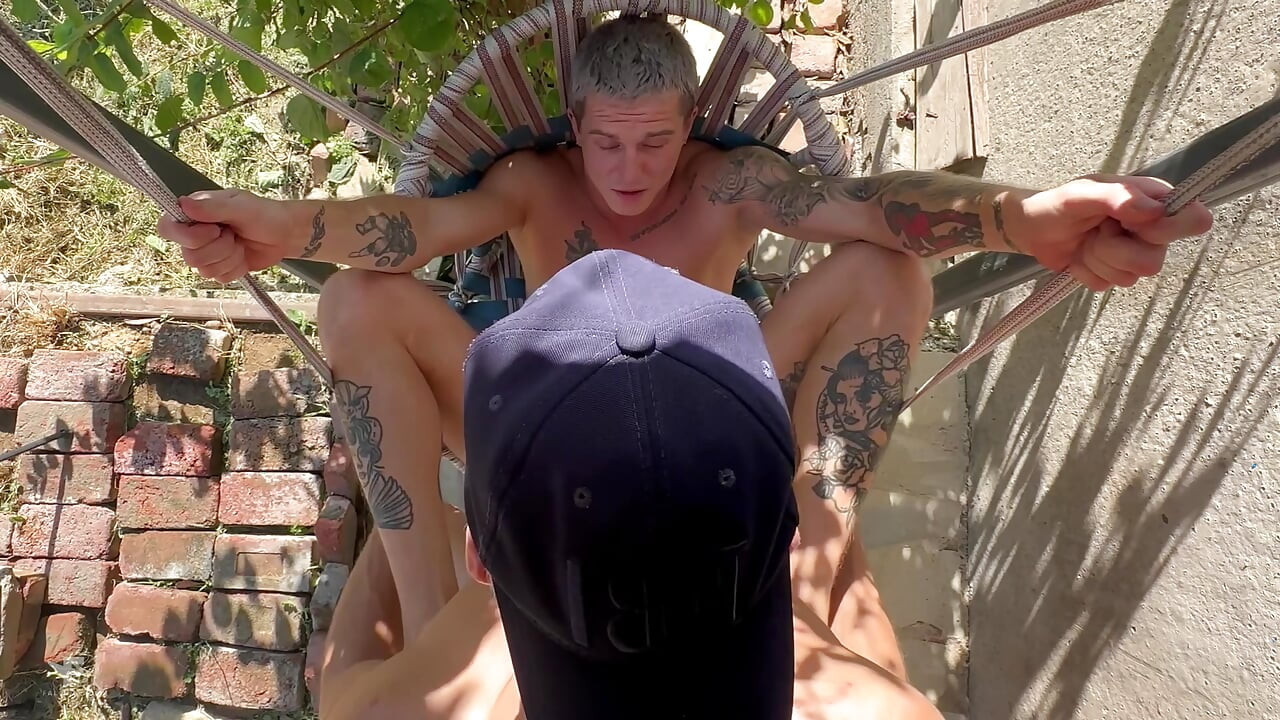 A well-endowed gardener fucks a guy hard in the garden and cums several times