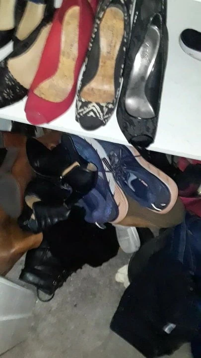 Big load on milf shoes