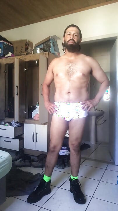 Trying Out New Swim Trunks and Boots. Exercises and Stretches.