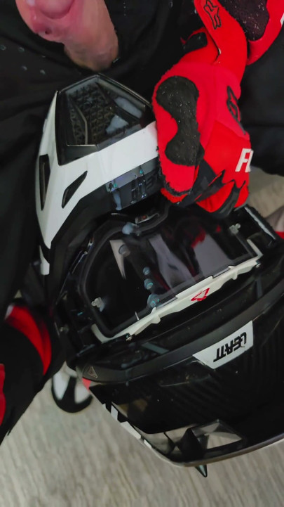 Naughty Biker Cums on Mx Helmet