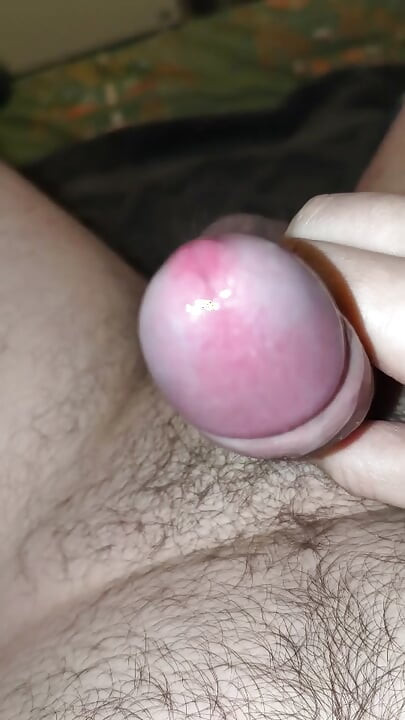 New toy, wank, pre cum and dribble spunky dick