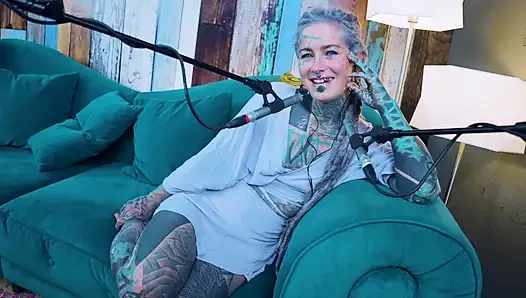 I talk about F - Fear - ASMR podcast SFW talking goth skinny girl dreadlocks tattoo model inked girl