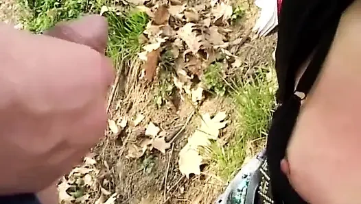 Andrea's Stepmom in the park make sex with young gays