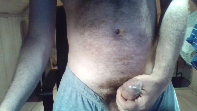 pumping my load in a condom