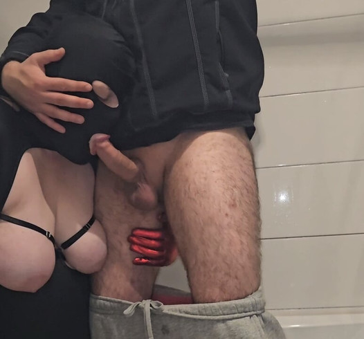 the plumber fixed the problem, I paid him a blowjob.  risky husband on the way home