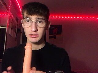 LEAKED Glasses Twink Video to his Crush! Blowjob ASMR gag