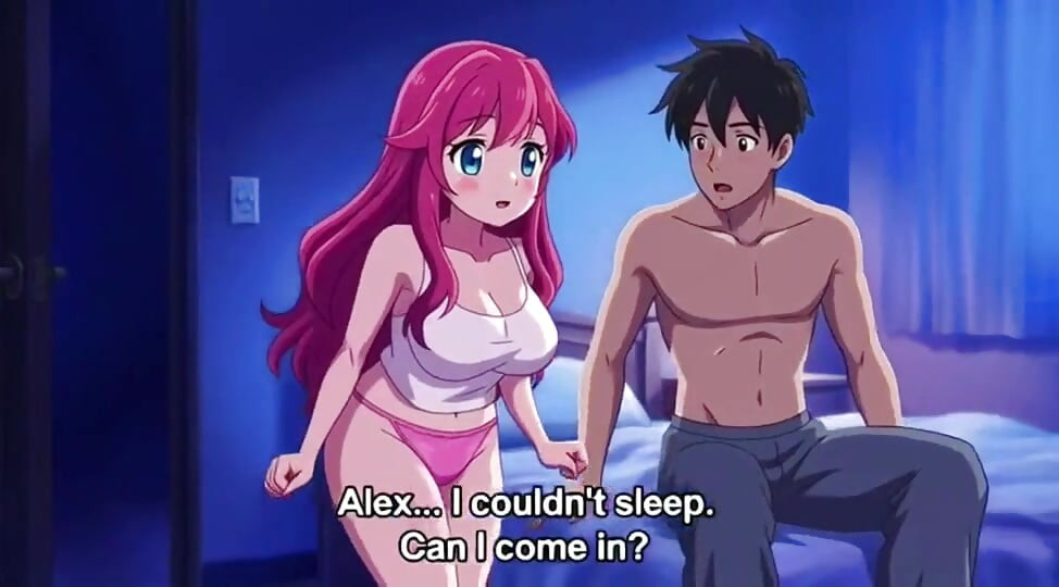 Stepsister come in stepbrother room at midnight 3D Anime