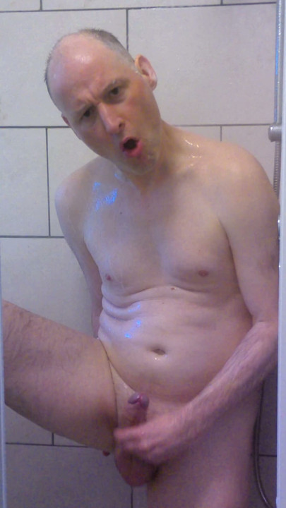 British man wanking in the shower getting horny then rubbing himself dry with a towel | Clip 1
