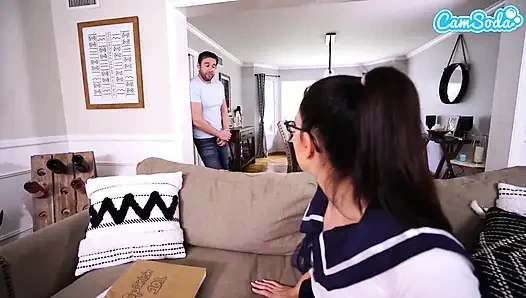 Nerdy Stepdaughter Caught Watching Porn Gets Fucked by Stepdad