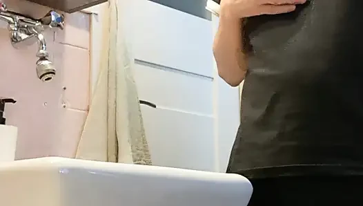 Jerking off I unhook my ass and spread my buttocks and pound my cock to cum
