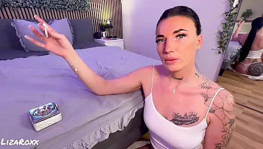 Cewek sange ini lagi asik nyepong dan hitung mundur - pov