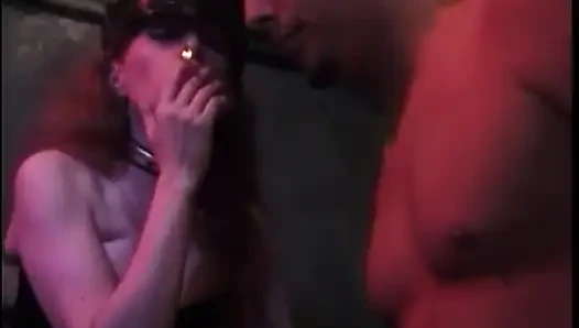 Beauty man punished by two crazy bitches in strange place