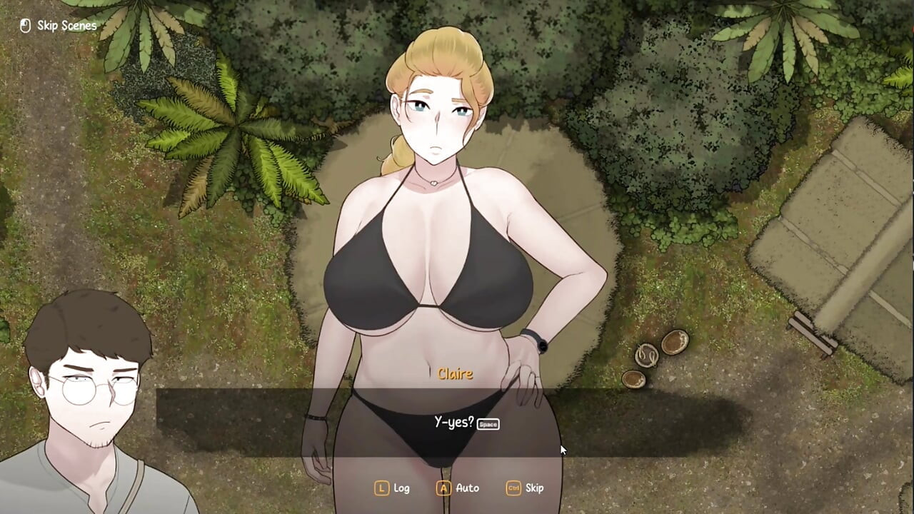 Jeu hentai - Arrivée de la déesse - partie 1, une blonde sexy et sexy fait un Paizuri et taille une pipe intense au chef de la tribu