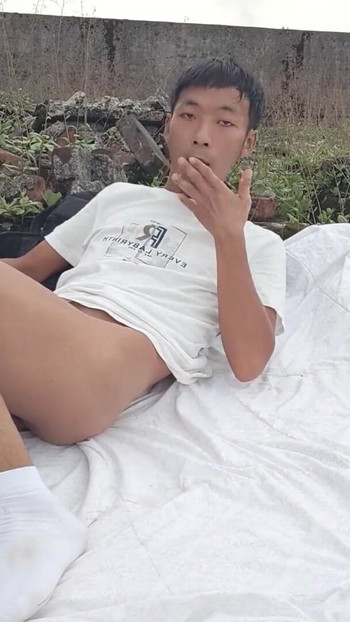 Powerful moment from "Super cute Asian boy abandoned factory rooftop lewd masturbation moaning cum and eat cum"