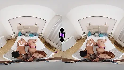 Horny Girlfriends Surprise Their Man With Threesome Sex - TmwVRnet