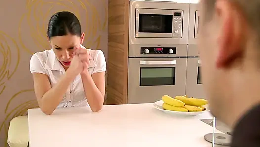 Mia Diamond Kitchen Pussy Fingering and Hard Doggy Fuck