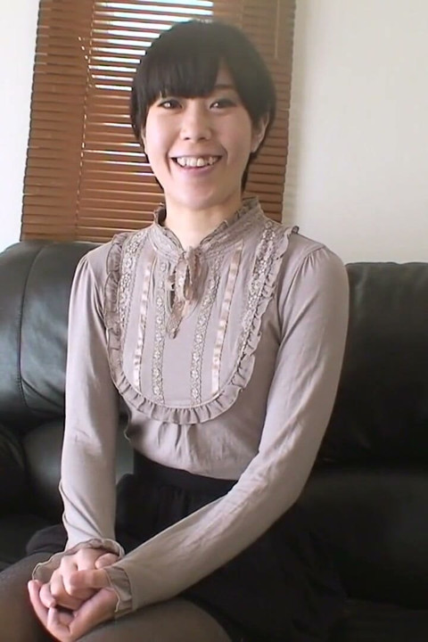 Adorable short hair Japanese MILF presents for cock