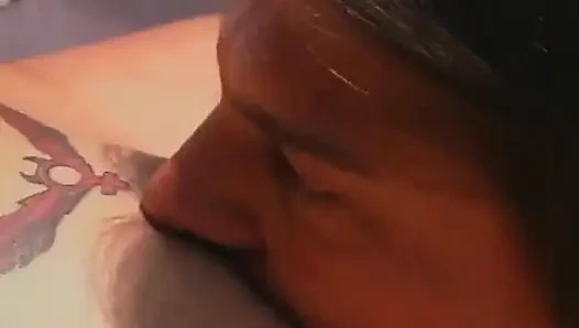 Tattooed Babe with Big Tits Fucked on the Balcony