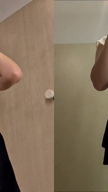 Emotivní moment z "NO BRA, No Panty Try on haul. Blondýnka s velkými prsy v šatně"