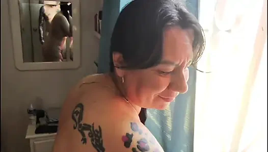 Riva woke up hot and we started to fuck at the window, now the neighbor saw us