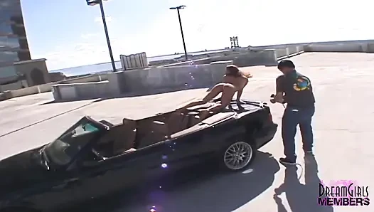 Office Workers get a view of parking garage strip show