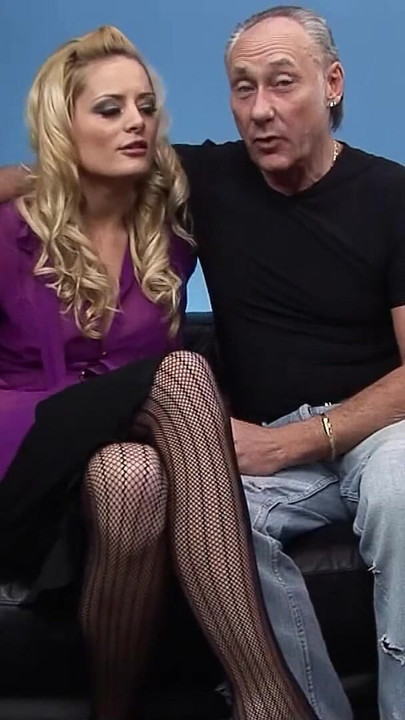 Stunning moment from "Sexy blonde applicant Chloe seduce to Rough MMF 3Some Sex by old Guy"