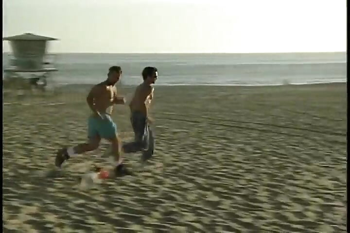 This tall redheaded lifeguard is showing her knockers and fucking her boyfriend