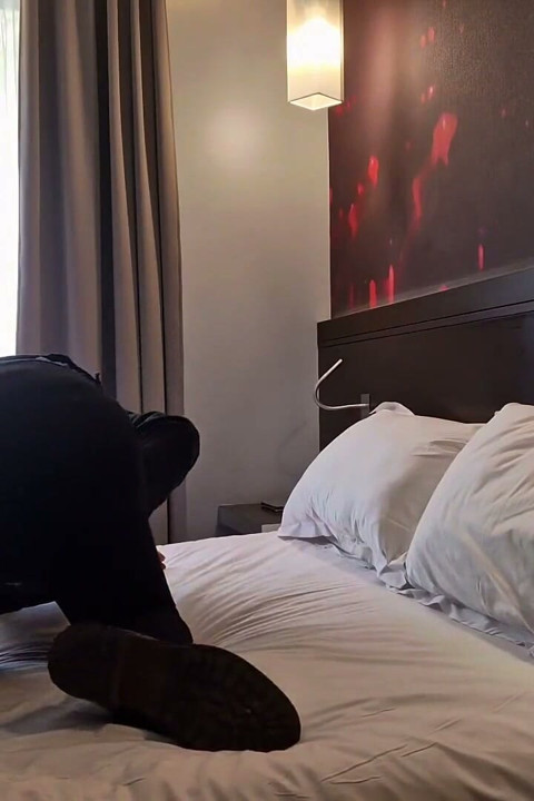 Black Tight Jeans, Masturbation and Dildo Play on a Bed