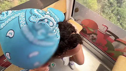 Blowjob and Fuck in the Cable Car in Colombia, Santander with a Very Horny Pregnant Woman