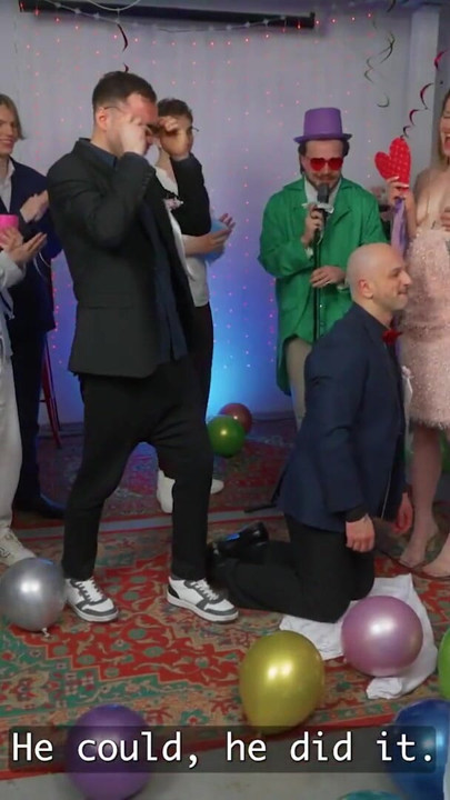 VIP4K. Will the Groom guess where his Bride's Boobs are? | Clip 1
