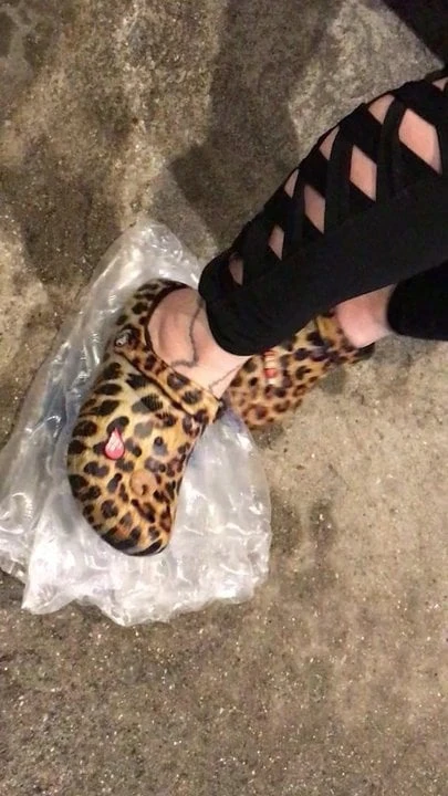 My girlfriends leopard crocs