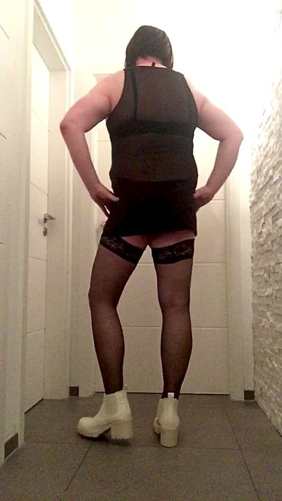 Stockings Mesh-Dress Pantyhose Boots - Nicki-Crossdress