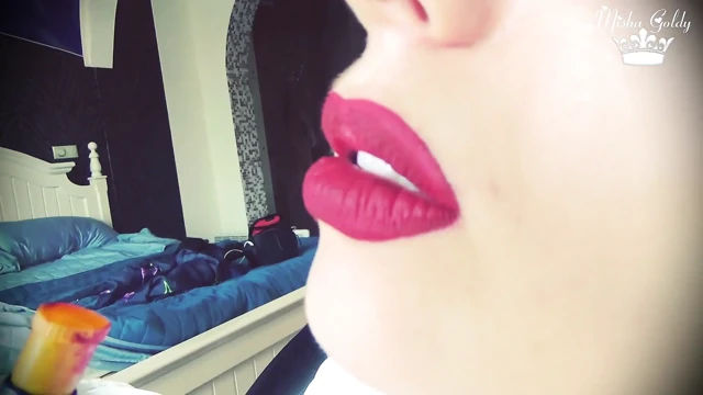 Smoke from dark red big lips