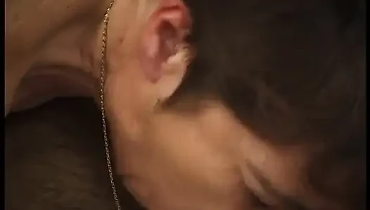 Stockinged brunette mature sucking dick and getting screwed