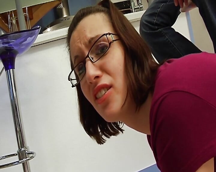 French Office Secretary Got Cum All Over Her Glasses