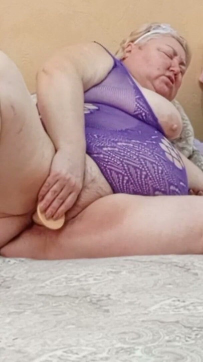 Girlfriend kneads her big hairy pussy with toys | Clip 1