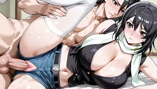 Byakuya (Bleach) x Ayano (CG)