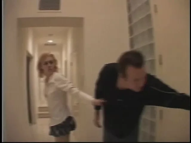 Cute school girl with nice tits is stretched apart by mutant