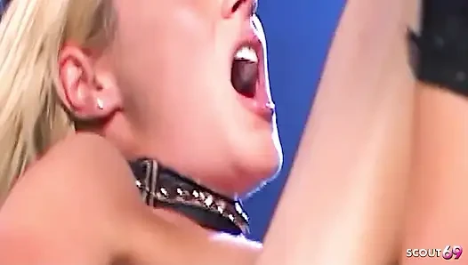 Blonde Skinny Teen Samantha Ryan Gets Fucked in Her Hairy Pussy by Typ at a Swinger Club