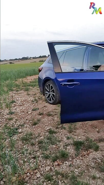 Got horny, stopped car, naked walk, wank at rear of car... almost caught!