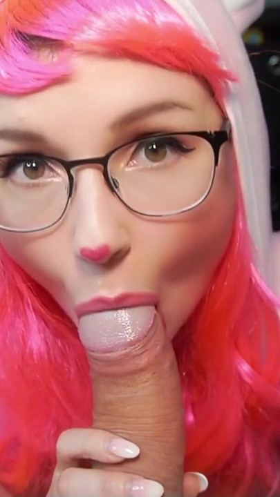 Thrilling moment from "Petite German Step-Sister give POV Blowjob after Cosplay Event in Costume"